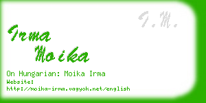 irma moika business card